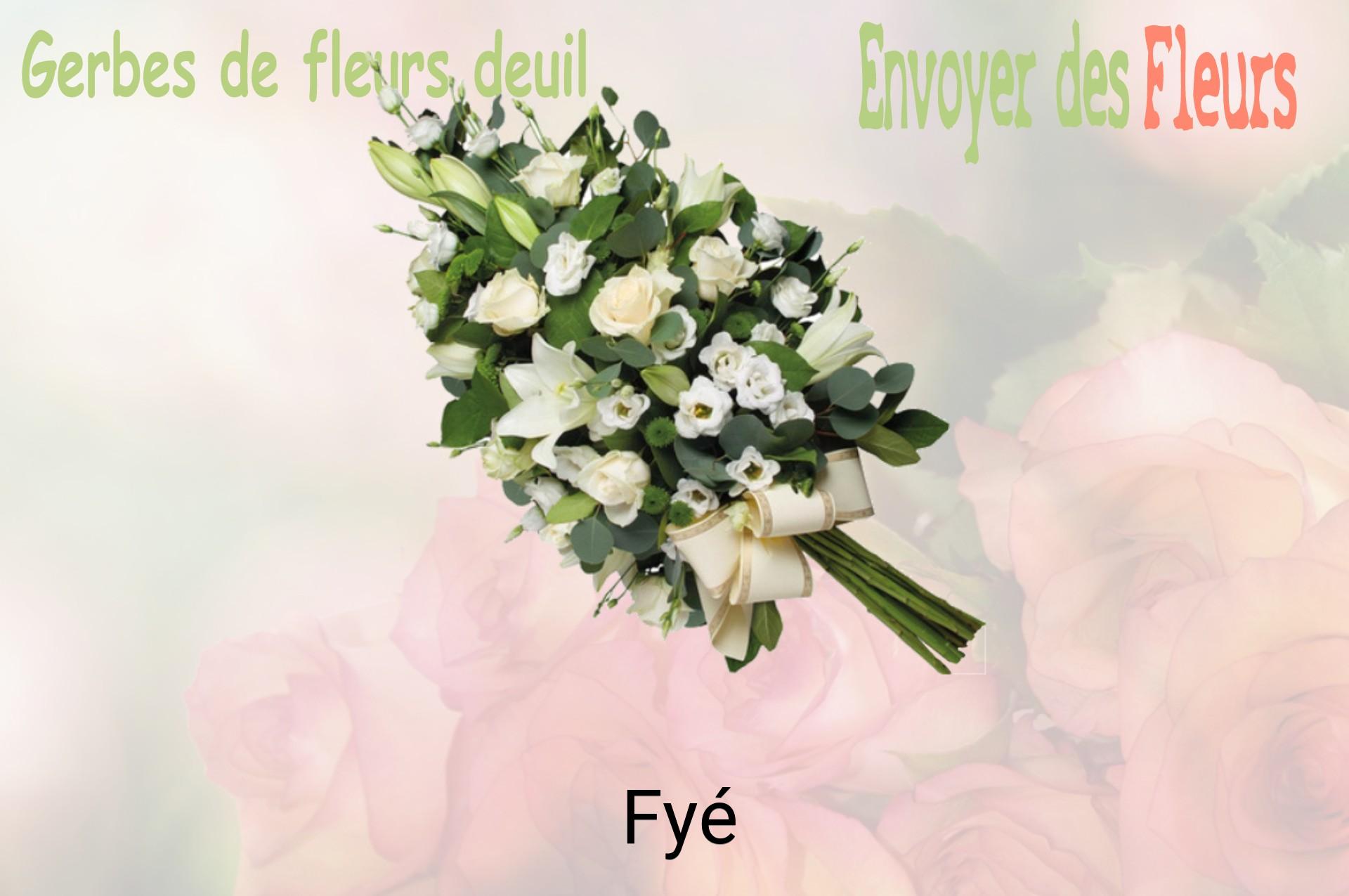 Gerbe de fleurs de deuil livrée à Fyé